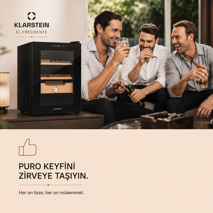 Klarstein El Presidente 37 Litre Elektrikli Humidor & Puro Dolabı