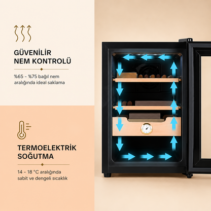 Klarstein El Presidente 37 Litre Elektrikli Humidor & Puro Dolabı