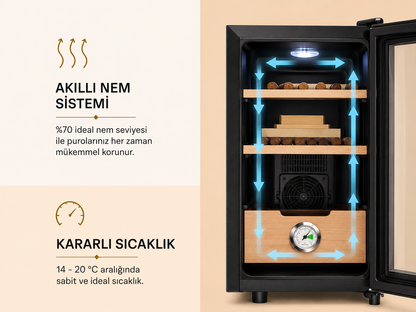 Klarstein El Presidente 23 Litre Elektronik Humidor & Puro Dolabı